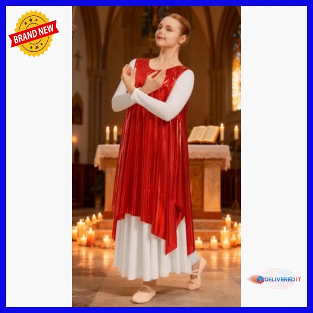 Long Sleeve A-Line Dress Set for Worship Performance Activewear - Picture 2 of 6